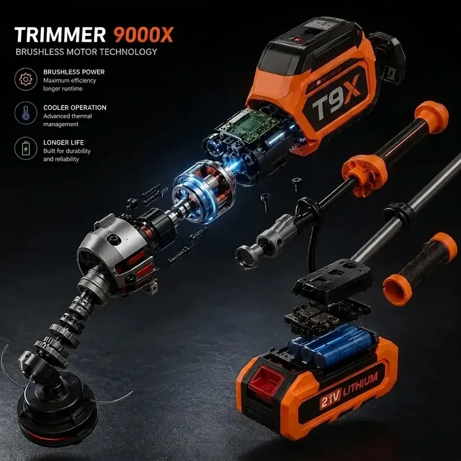 Bešepetėlis Trimmer T9X PRO variklis